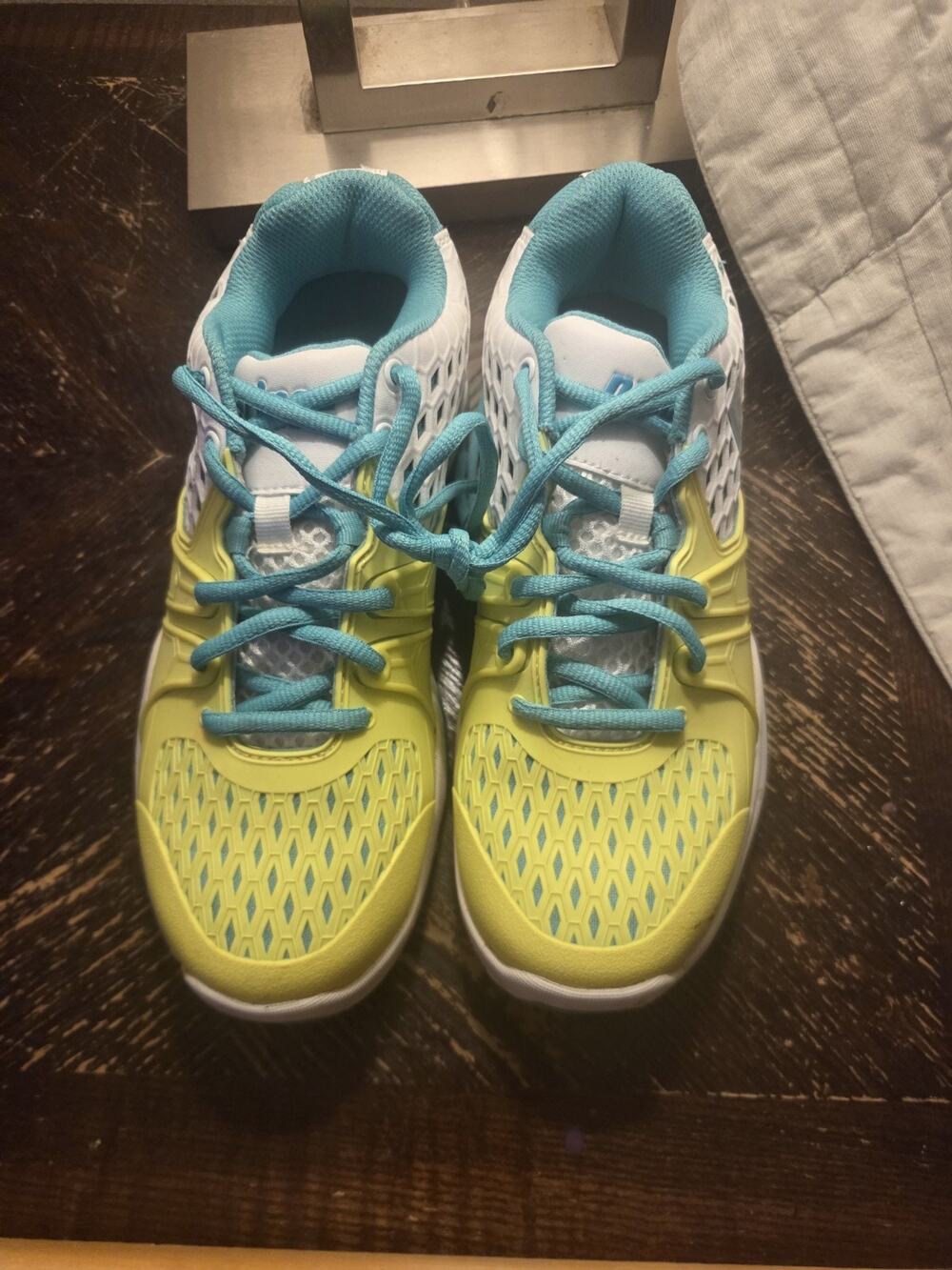Prince Warrior Tennis Shoes Womens Size 7 Yellow Green White Athletic Sneakers